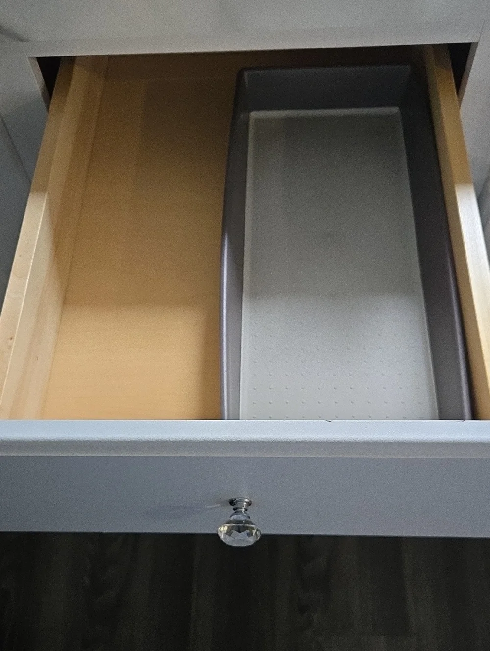 (2) Drawer Organizer Flatware Silverwear Utensils Rectangular Gray Silicone Tray